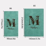 Spersonalizowany notatnik ze skóry PU z monogramem kwiatowym i imieniem i 100 kartkami w linie Prezent urodzinowy dla przyjaciół, rodziny i współpracowników