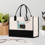 Personalizzato personaggio dei cartoni animati Grande borsa impermeabile con nome e titolo Regalo di apprezzamento di compleanno per il personale medico infermieristico