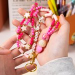 Personlig färgglad i min lärares era handgjord rosa pärlstav nyckelband med fras tillbaka till skolan uppskattning present till lärare