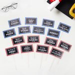 Personalised School Colours Snack Dessert Buffet Labels Set of 16 with Sweets Bar Table Sign and Bucket Graduation Party Decoration Favors