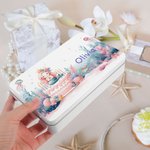Scatola di latta per biscotti in metallo per uso alimentare con iniziali e nome, regalo di compleanno e di ritorno a scuola per ragazze.