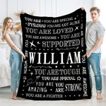 Personalized Love Star You Are Special Supported Soft Throw Blanket with Name Home Decor Birthday Gift for Family