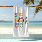 Personalisierte Cousin Crew Cartoon Kid Charakter überdimensioniert schnell trocken Strand Handtuch mit Namen Geburtstag Strand Zubehör Geschenk für Jungen Mädchen