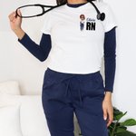 Personalized Nurse Doctor Theme Cartoon Character 100% Cotton T-Shirt with Name and Title Birthday Appreciation Gift for Medical Staffs
