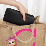 Personalisierte Graduierung Cartoon Charakter große Jute Tragetasche mit Initialen und Namen Graduierung Party Gunst Geburtstag Geschenk für Frauen