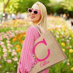 Personalisierte Graduierung Cartoon Charakter große Jute Tragetasche mit Initialen und Namen Graduierung Party Gunst Geburtstag Geschenk für Frauen