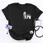 Personalized Nurse Doctor Theme Cartoon Character 100% Cotton T-Shirt with Name and Title Birthday Appreciation Gift for Medical Staffs