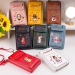 Personalisierte PU-Leder Handy-Umhängetasche mit Kussmund Cartoon-Mode-Mädchen und Namen Crossbody Bag Geldbörse Geburtstag Urlaub Geschenk für Damen