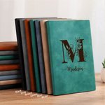 Spersonalizowany notatnik ze skóry PU z monogramem kwiatowym i imieniem i 100 kartkami w linie Prezent urodzinowy dla przyjaciół, rodziny i współpracowników