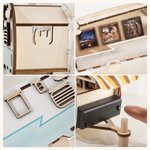 Marco de fotos personalizado de madera para coche de camping con tira de luz LED y 3 fotos Regalo conmemorativo de decoración del hogar para campistas