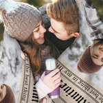 Couverture douce avec textes et noms Décoration d'intérieur Mariage Saint-Valentin Cadeau pour les couples