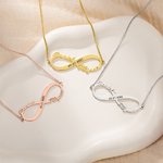 Gepersonaliseerde oneindigheid hanger ketting met namen en datum Dainty sieraden verjaardag Valentijnsdag cadeau voor vrouwen