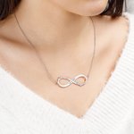 Gepersonaliseerde oneindigheid hanger ketting met namen en datum Dainty sieraden verjaardag Valentijnsdag cadeau voor vrouwen