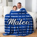Personalizada Multicolor 1-10 Nube de Palabras de Energía Positiva Manta Suave con Nombre Decoración del Hogar Regalo de Cumpleaños para Amigos de la Familia