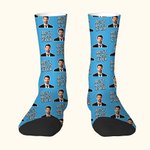 Personalised Breathable Best Boss Ever Face Photo Adult Crew Socks Thank You Retirement Gift for Boss