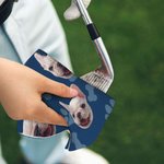 Serviette de golf gaufrée multicolore à séchage rapide avec mousqueton Accessoire de golf portable Cadeau pour golfeur amoureux de son animal de compagnie