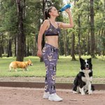 Personalisierte 1-5 Haustier Porträt Fotos Pfote drucken Frauen Sport Sweatpants mit Namen Geburtstag Geschenk für Katze Hund Haustierbesitzer