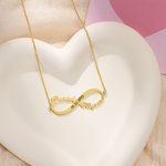 Gepersonaliseerde oneindigheid hanger ketting met namen en datum Dainty sieraden verjaardag Valentijnsdag cadeau voor vrouwen