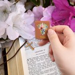 Personalized Watercolor Cross 1-5 Birth Flowers Magnetic Leather Bookmark Clip with Name Baptism Birthday Gift for Bible Reader Book Lover Christian