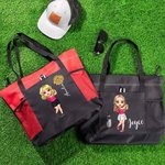 Personalised Golf Cartoon Character Large Waterproof Tote Bag with Name and Birth Flower Travel Essentials Birthday Gift for Golf Lovers