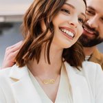 Gepersonaliseerde oneindigheid hanger ketting met namen en datum Dainty sieraden verjaardag Valentijnsdag cadeau voor vrouwen