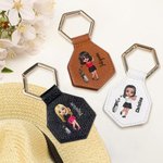Gepersonaliseerde Cartoon Golfspeler Geboortebloem Draagbare Magnetische Lederen Hoed Clip met Naam Reisaccessoires Verjaardagscadeau voor Vrouwen Meisjes