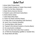 Personalised School Colours Snack Dessert Buffet Labels Set of 16 with Sweets Bar Table Sign and Bucket Graduation Party Decoration Favors