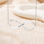 Gepersonaliseerde oneindigheid hanger ketting met namen en datum Dainty sieraden verjaardag Valentijnsdag cadeau voor vrouwen