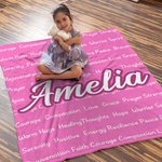 Personalizada Multicolor 1-10 Nube de Palabras de Energía Positiva Manta Suave con Nombre Decoración del Hogar Regalo de Cumpleaños para Amigos de la Familia
