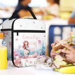 Sac à lunch isolé et imperméable à l'eau, avec nom, pour le retour à l'école, le travail et le pique-nique Cadeau pour les enfants et la famille