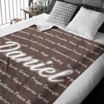 Personalizada Multicolor 1-10 Nube de Palabras de Energía Positiva Manta Suave con Nombre Decoración del Hogar Regalo de Cumpleaños para Amigos de la Familia