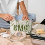 Personalizzato Retro lussuoso francese campagna velluto a coste borsa per il trucco con iniziale Monogram Compleanno damigella d'onore regalo per le donne