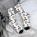 Personalised Breathable Best Boss Ever Face Photo Adult Crew Socks Thank You Retirement Gift for Boss