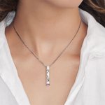 Personalized Penguin Matching Heart Couple Necklaces with Engraved Names Set of 2 Birthstone Jewelry Valentine's Day Anniversary Gift for Loved One