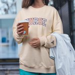 Personalized Embroidered Nurse Stethoscope Syringe Design Crewneck Sweatshirt with Name Birthday Graduation Gift for Medical Gradute Staff