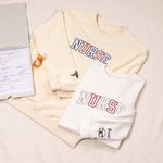 Personalized Embroidered Nurse Stethoscope Syringe Design Crewneck Sweatshirt with Name Birthday Graduation Gift for Medical Gradute Staff