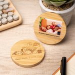 Gepersonaliseerde houten draadloze oplader met gravure foto