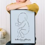 Personalisierte Einfachheit Linie Stil Baby Poster Malerei Gerahmte Malerei mit Baby Informationen Home Decor Geburtstag Baby Dusche Geschenk für neugeborenes Baby