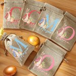 Personalisierte niedliche Osterhase Drawstring Süßigkeiten Geschenk Tasche mit Initialen und Namen Ostern Geschenk für Kinder