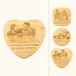 Gepersonaliseerde houten draadloze oplader met gravure foto