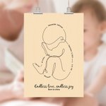 Personalisierte Einfachheit Linie Stil Baby Poster Malerei Gerahmte Malerei mit Baby Informationen Home Decor Geburtstag Baby Dusche Geschenk für neugeborenes Baby