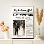 Personalised The Anniversary Post Photo Frameless or Framed Painting with Names and Date Home Decor Wedding Valentine's Day Gift for Couple