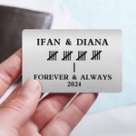 Personalisierte dauerhafte Tally Jahr Brieftasche Karte mit Namen Valentinstag Jahrestag Geschenk für Paar