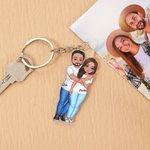 Personalised Couple Cartoon Hugging Acrylic Keychain with Name Valentine's Day Anniversary Bag Charms Gift for Couples