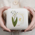 Personalized Gold-Edged Birth Flower PU Leather Jewellery Box with Name Portable Travel Essential Birthday Gift for Women