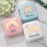 Gepersonaliseerde aquarel Rainbow lederen sieradendoos met naam sieraden reiskoffer verjaardag Valentijnsdag cadeau voor vrouwen