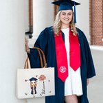 Personalisierte Graduierung Cartoon Charakter Geburt Blume Canvas große Tragetasche mit Namen und Ledergriff Reisezubehör Geburtstag Geschenk für Frauen