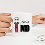 Personalisierte Krankenschwester Cartoon Charakter 11/15oz Keramikbecher mit Namen und Titel Geburtstag Anerkennung Krankenschwester Woche Geschenk für medizinisches Personal