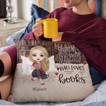 Fodera per cuscino personalizzato con ragazza vintage che legge cuscino decorativo regalo di compleanno per lettori e appassionati dei libri