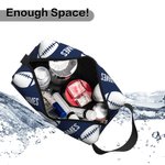 Personalized Basketball Football Name Portable Toiletry Bag with Zipper and Handle Travel Accessory Game Day Birthday Gift for Ball Sports Lover
